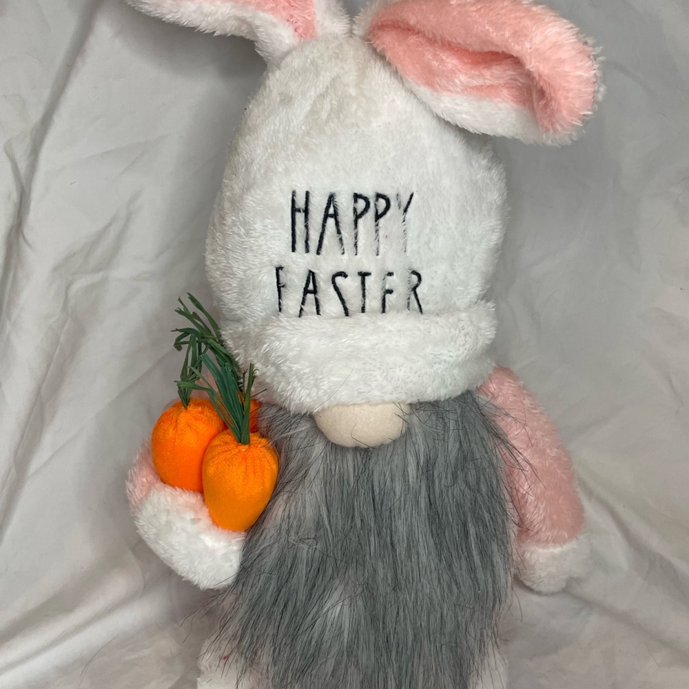 Rae Dunn HAPPY EASTER Bunny Ear Gnome Decor NEW
